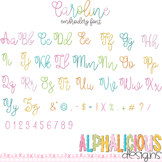 Caroline Embroidery Font - All Size