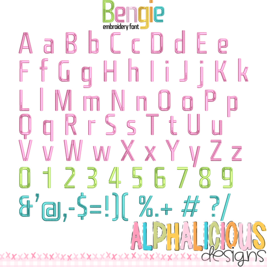 Bengie Embroidery Font - All Sizes