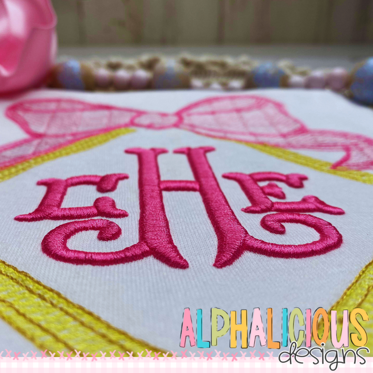 Arabesque 3-D Embroidery Font