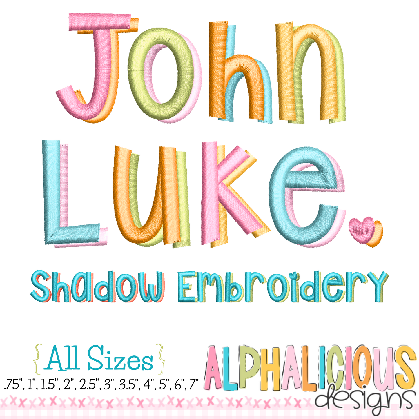 John Luke Shadow Embroidery Font