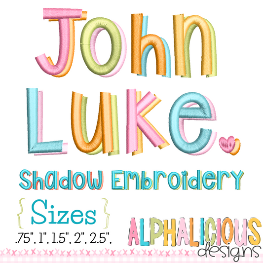 John Luke Shadow Embroidery Font
