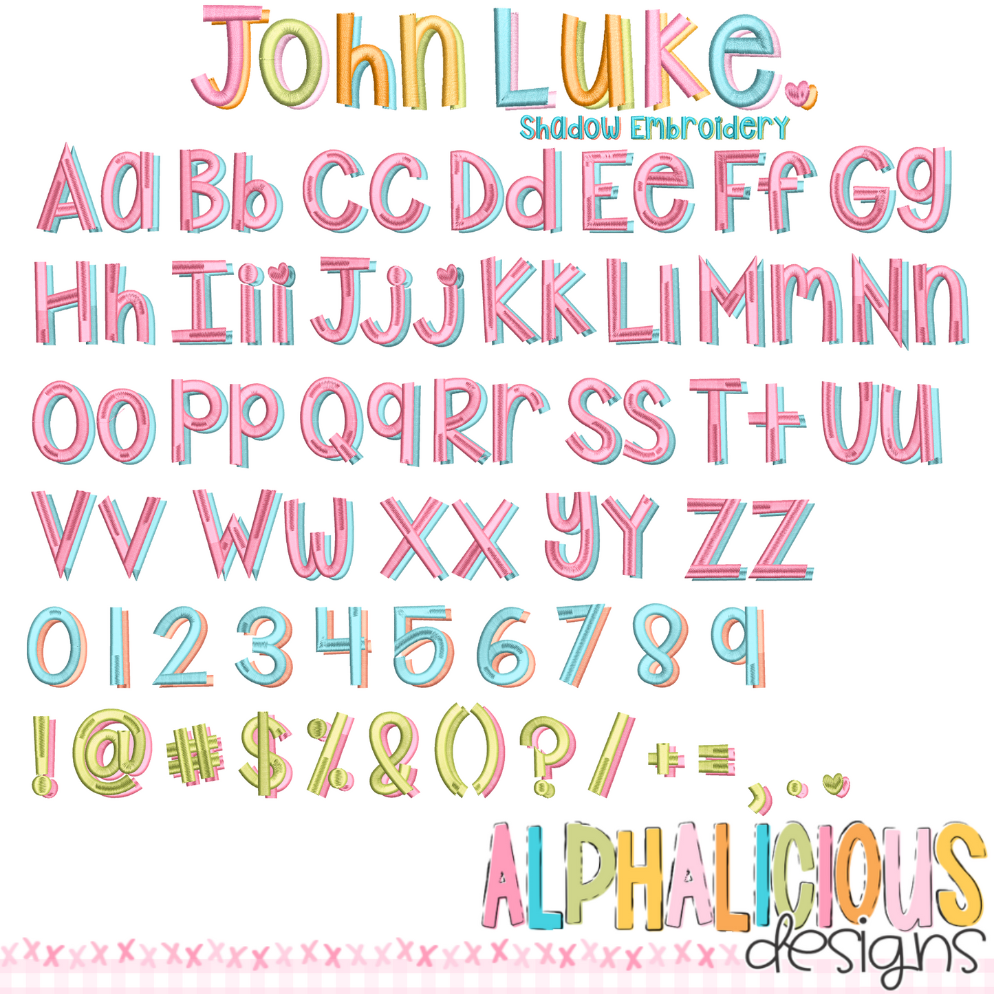 John Luke Shadow Embroidery Font