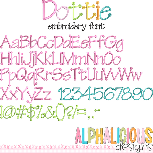 Dottie Embroidery Font