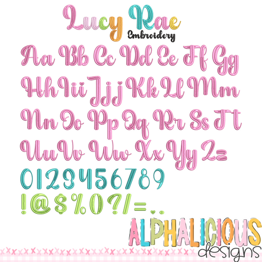 Lucy Rae Embroidery Font
