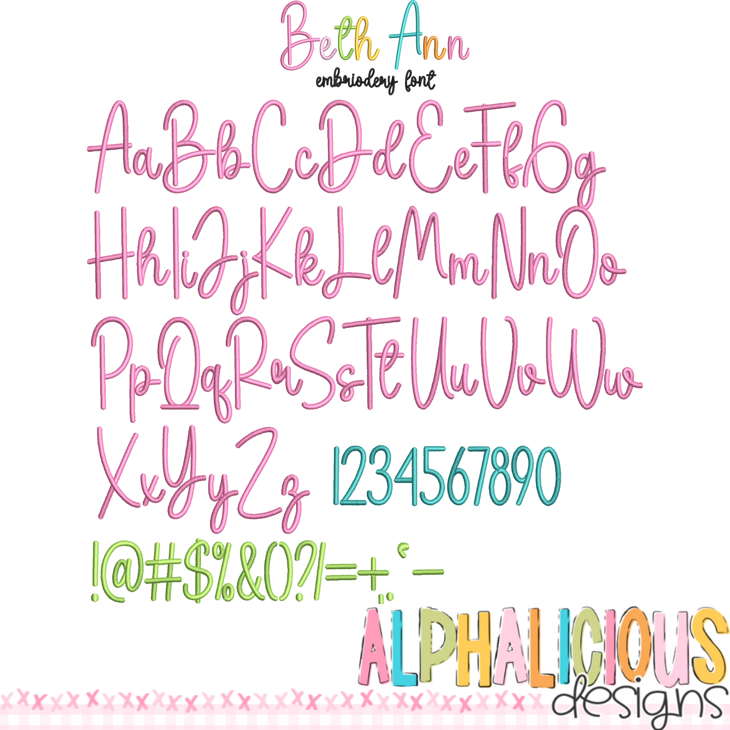 Beth Ann Embroidery Font