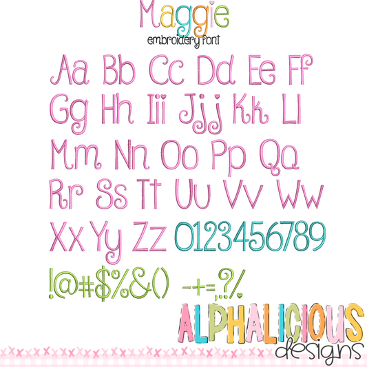 Maggie Satin Emb Font