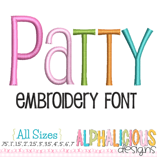 Patty Embroidery Font
