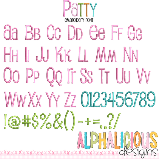 Patty Embroidery Font