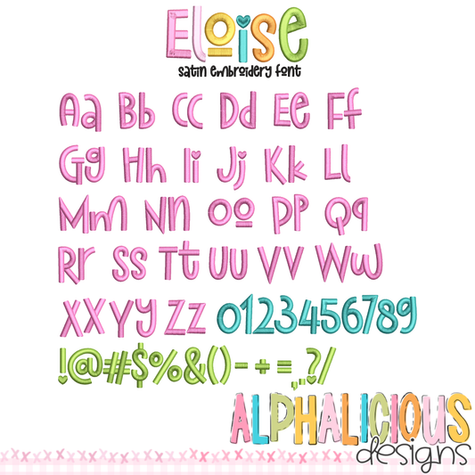 Eloise Embroidery Font- Satin