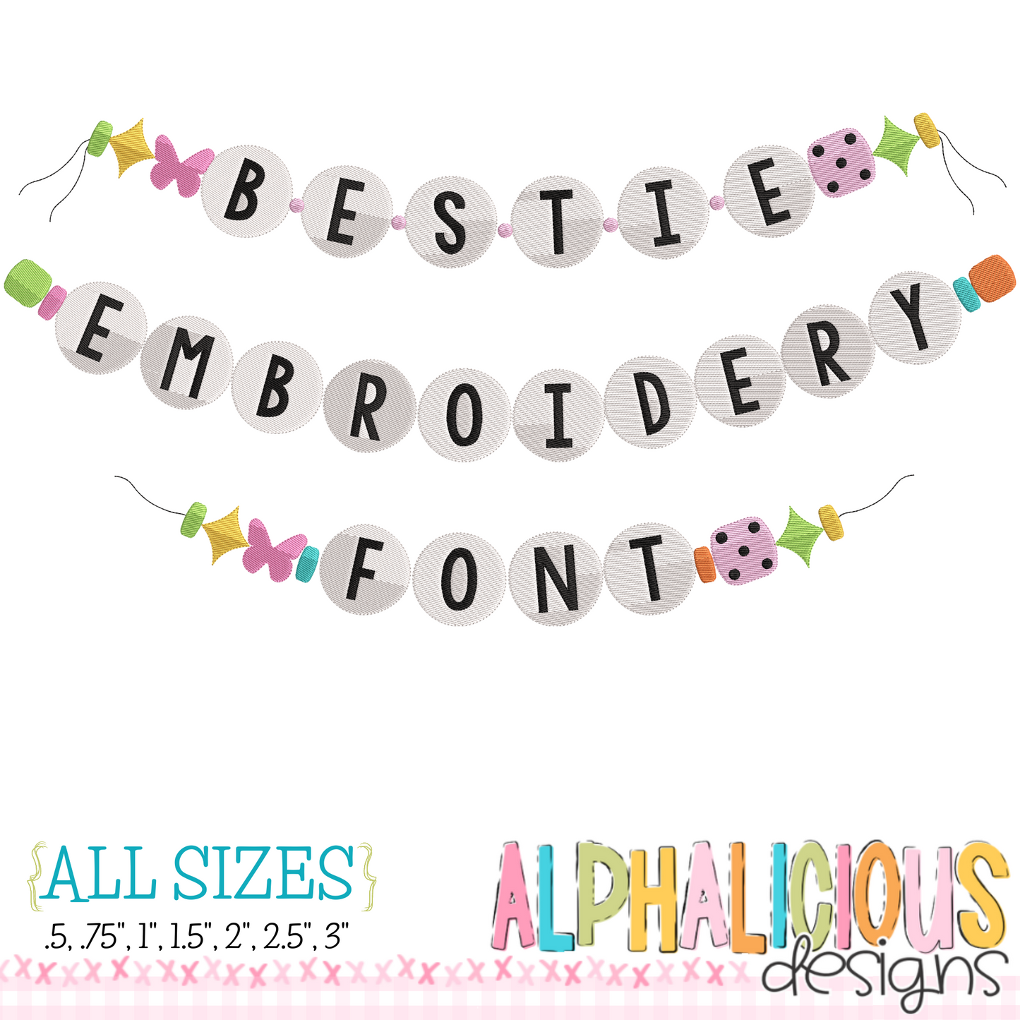 Bestie Embroidery Font