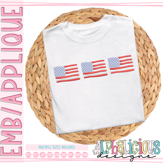 All American- Flags with Bow