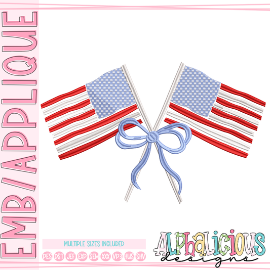 All American- Flags with Bow