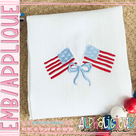 All American- Flags with Bow