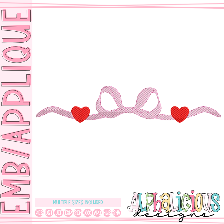 Coquette Bow with Hearts- Fill