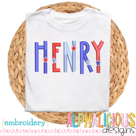 Star Spangle Embroidery Font - All Sizes