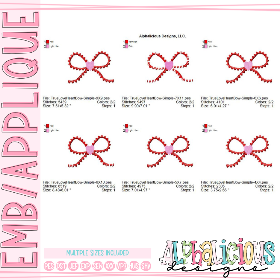 True Love Heart Bow- Simple
