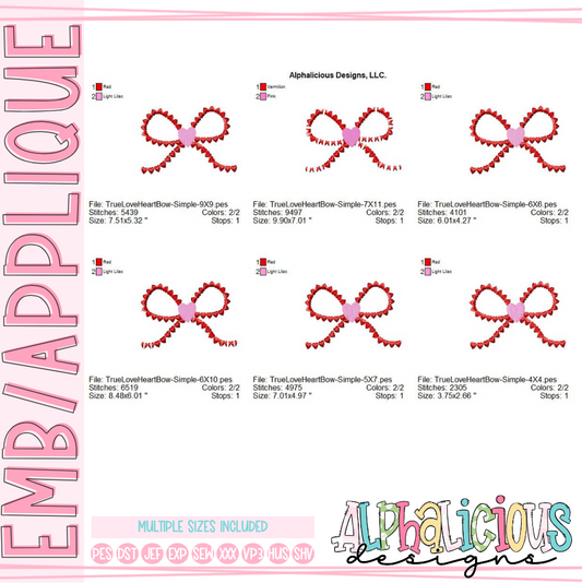 True Love Heart Bow- Simple