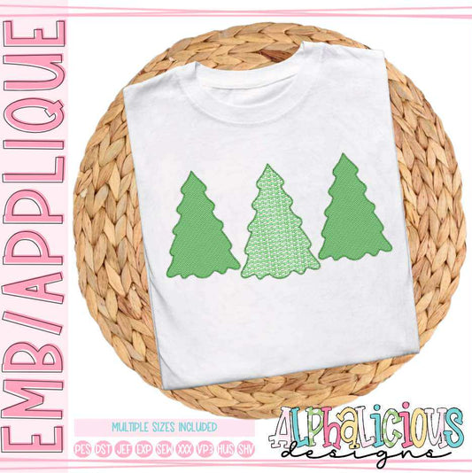 Happy Holidays Tree Trio NO BOW