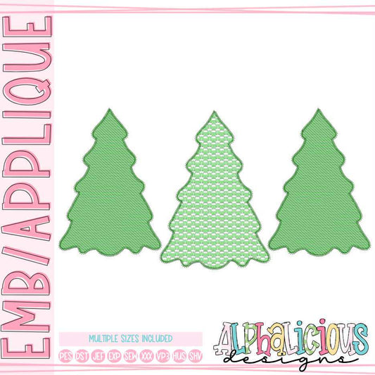 Happy Holidays Tree Trio NO BOW