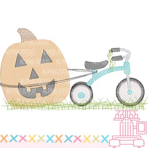 Trike with Jack-O-Lantern- Sketch