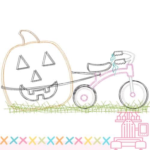 Trike with Jack-O-Lantern- Scribble