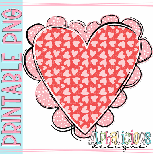 Scalloped Heart- Hearts- PNG