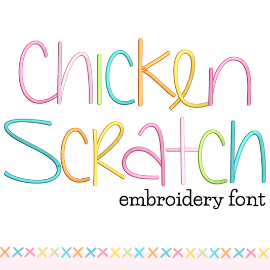 Chicken Scratch Embroidery Font - All Sizes