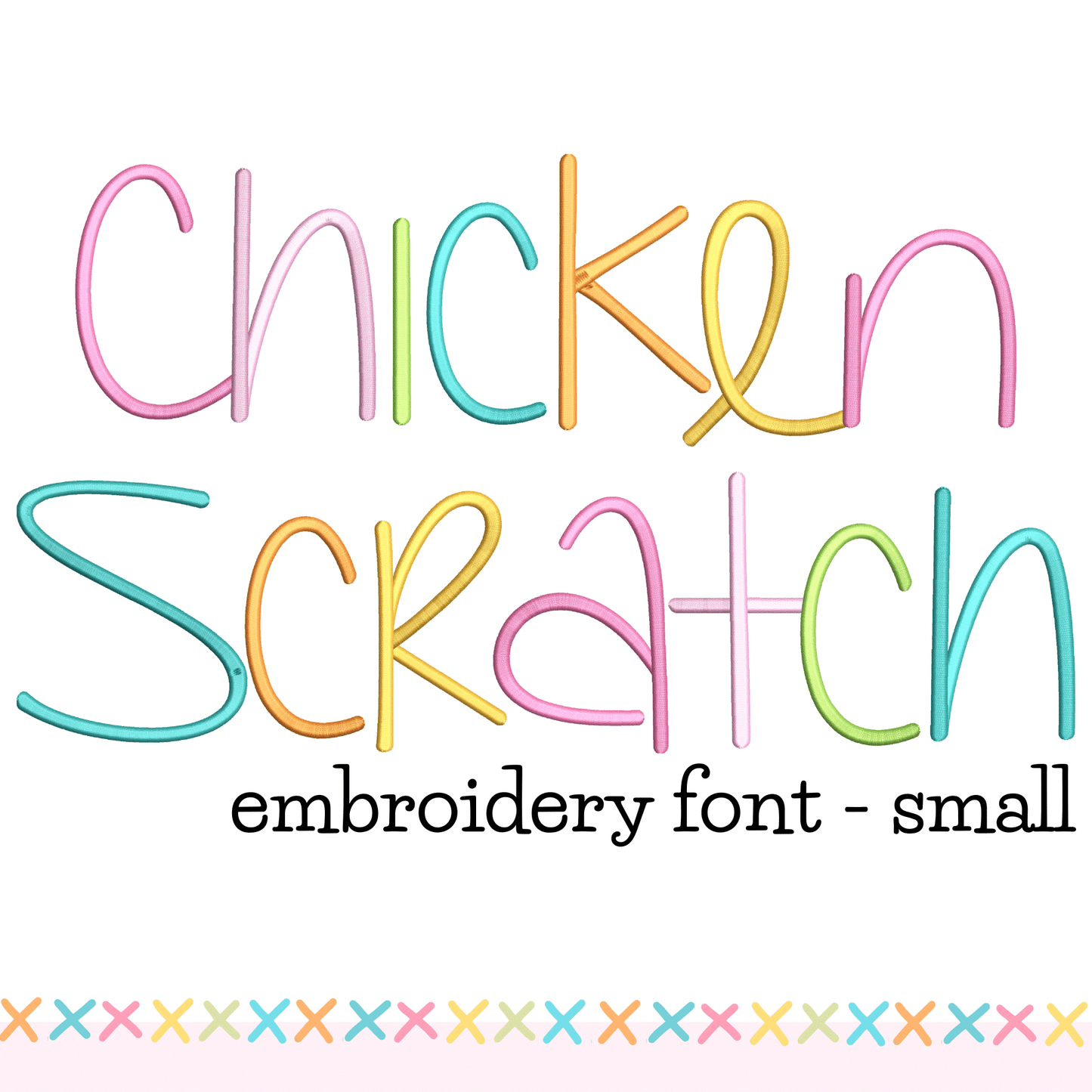 Chicken Scratch Embroidery Font - Small