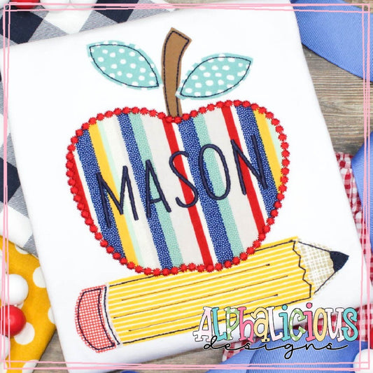 Apple on Pencil - French Knot - Triple Bean