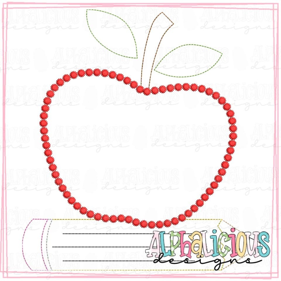 Apple on Pencil - French Knot - Triple Bean