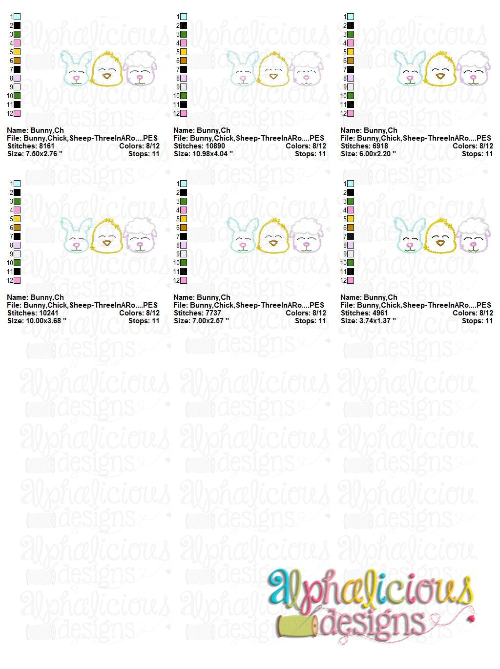 Bunny-Chick-Sheep- Scribble