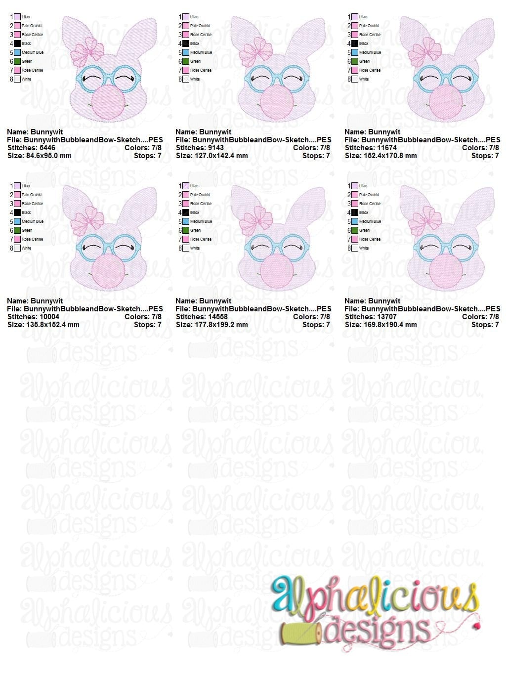 Bunny with Bubble and bow- Sketch