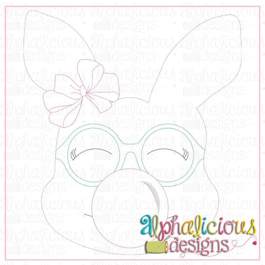 Bunny with Bubble and Bow-Triple Bean