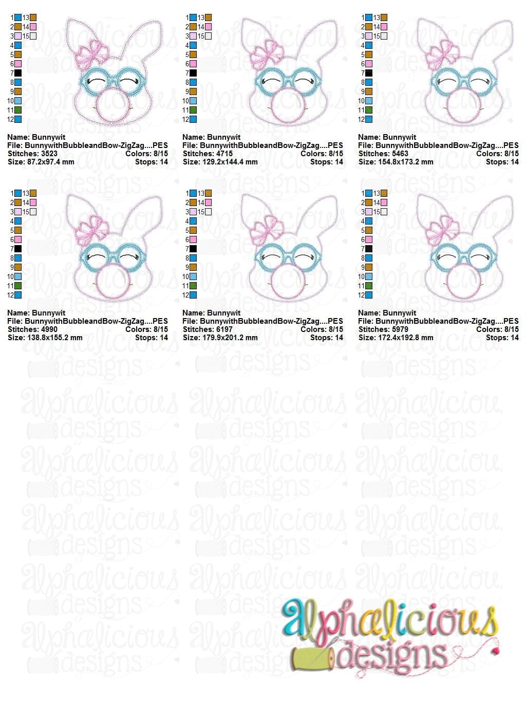 Bunny with Bubble and Bow-ZigZag