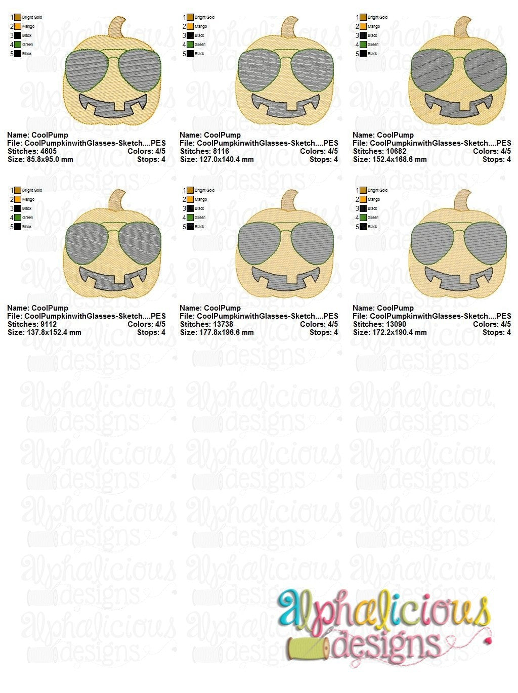 Cool Pumpkin with Glasses - Sketch
