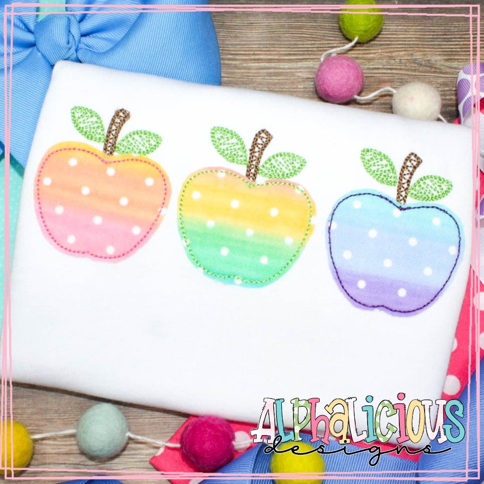 Sassy School Apple Bunch - Three in a Row - Triple Bean