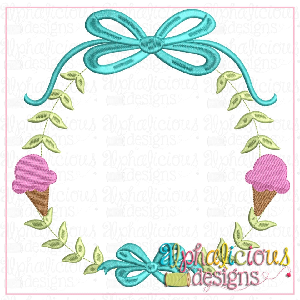 Preppy Girl Frame-Ice Cream Cone-Satin
