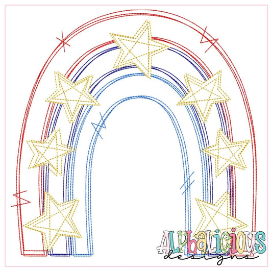 Stars and Stripes Rainbow- Scribble