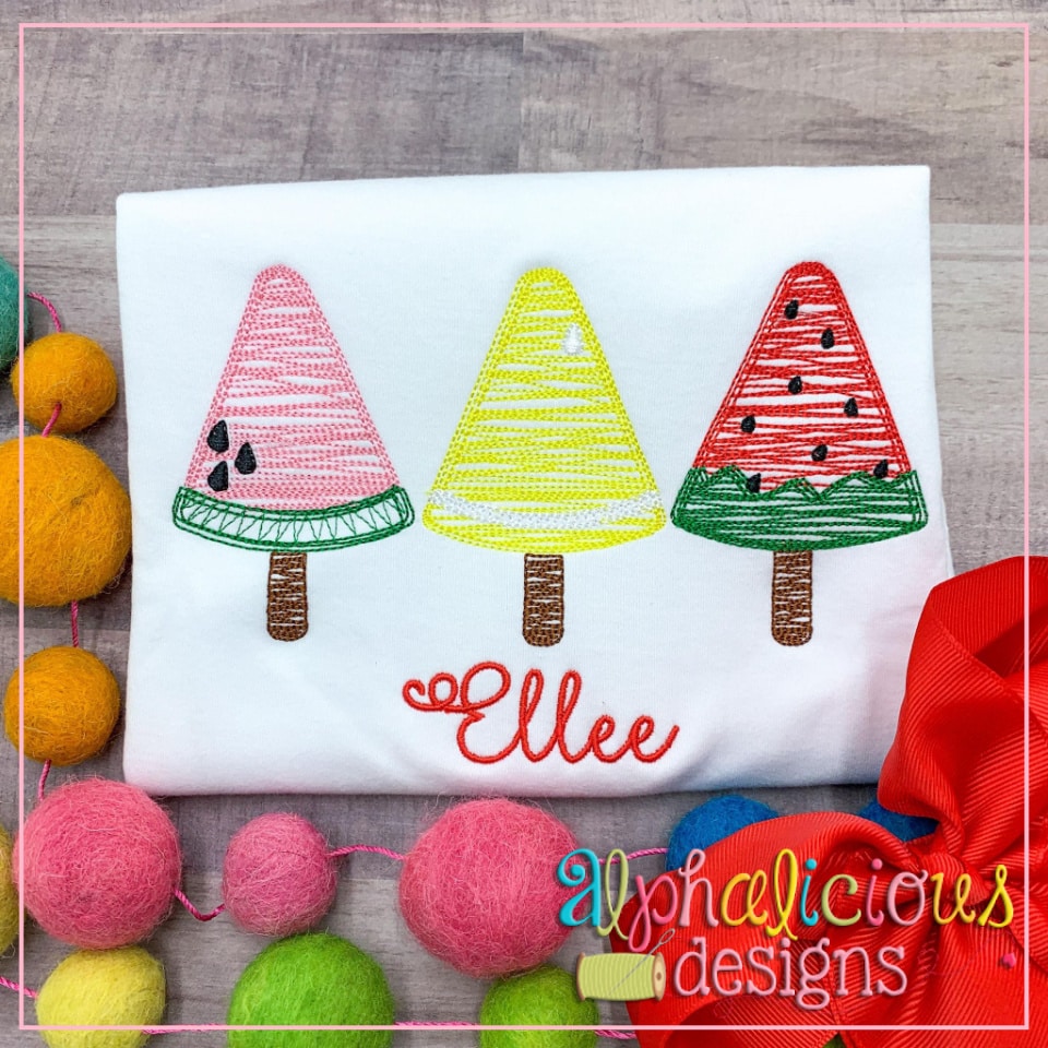 Fruit Pops-Three In A Row-Scribble Fill- Embroidery