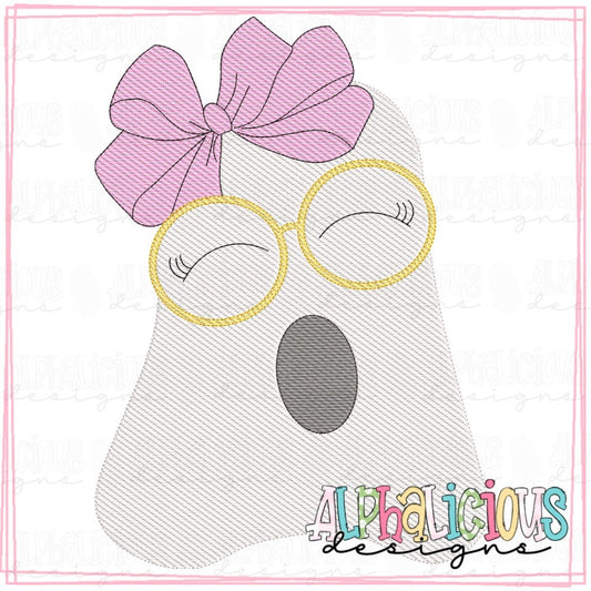 Cute Ghost with Bow - Sketch