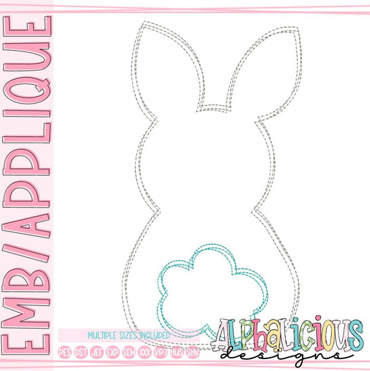 Simple Bunny with Cotton Tail - Scribble