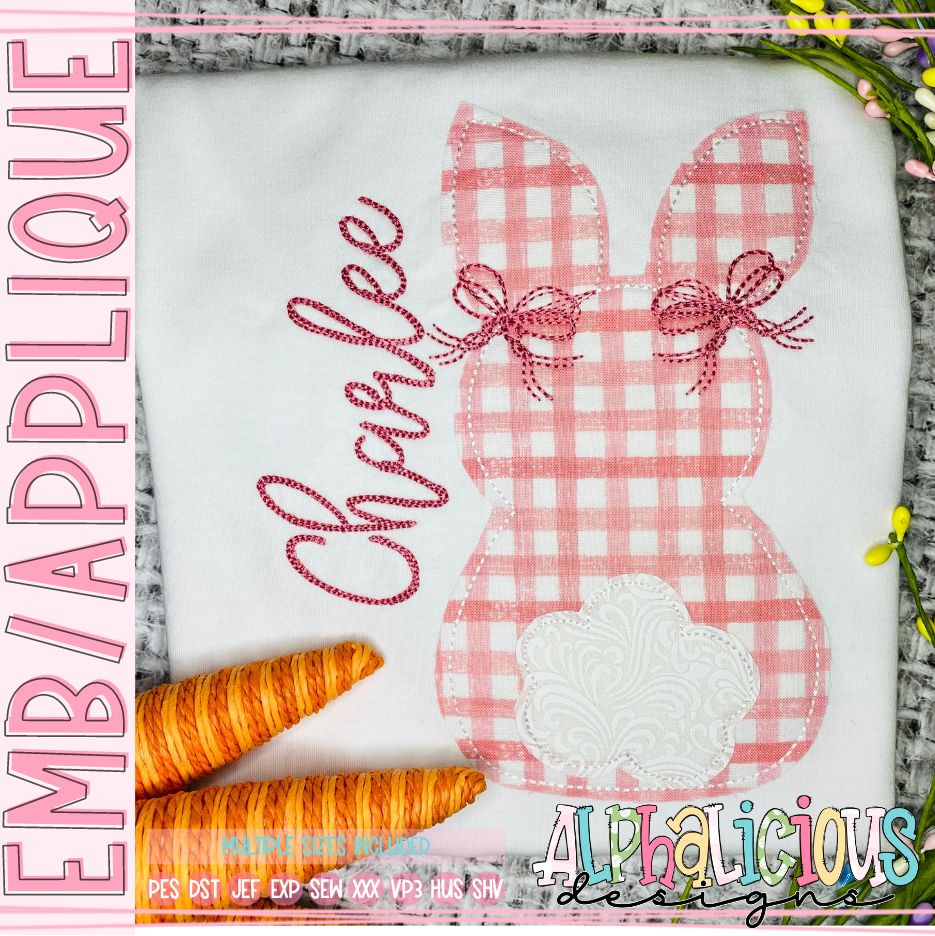 Bunny with Pigtail Bows - Triple Bean