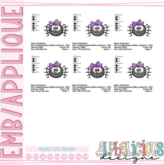 Gingham Spider with Bow - Sketch