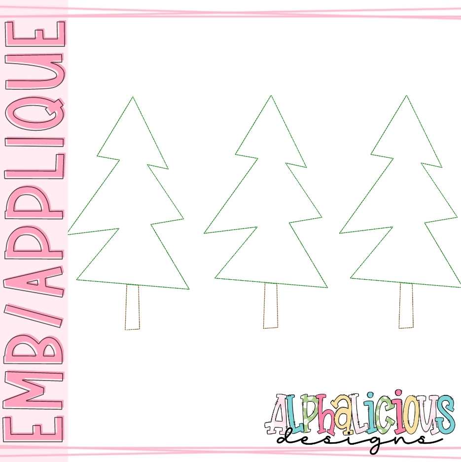 Simple Holiday Trees - Three in a Row - Triple Bean