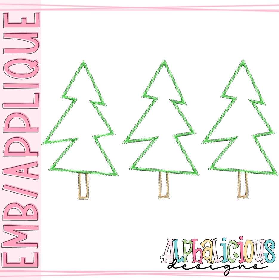 Simple Holiday Trees - Three in a Row - ZigZag