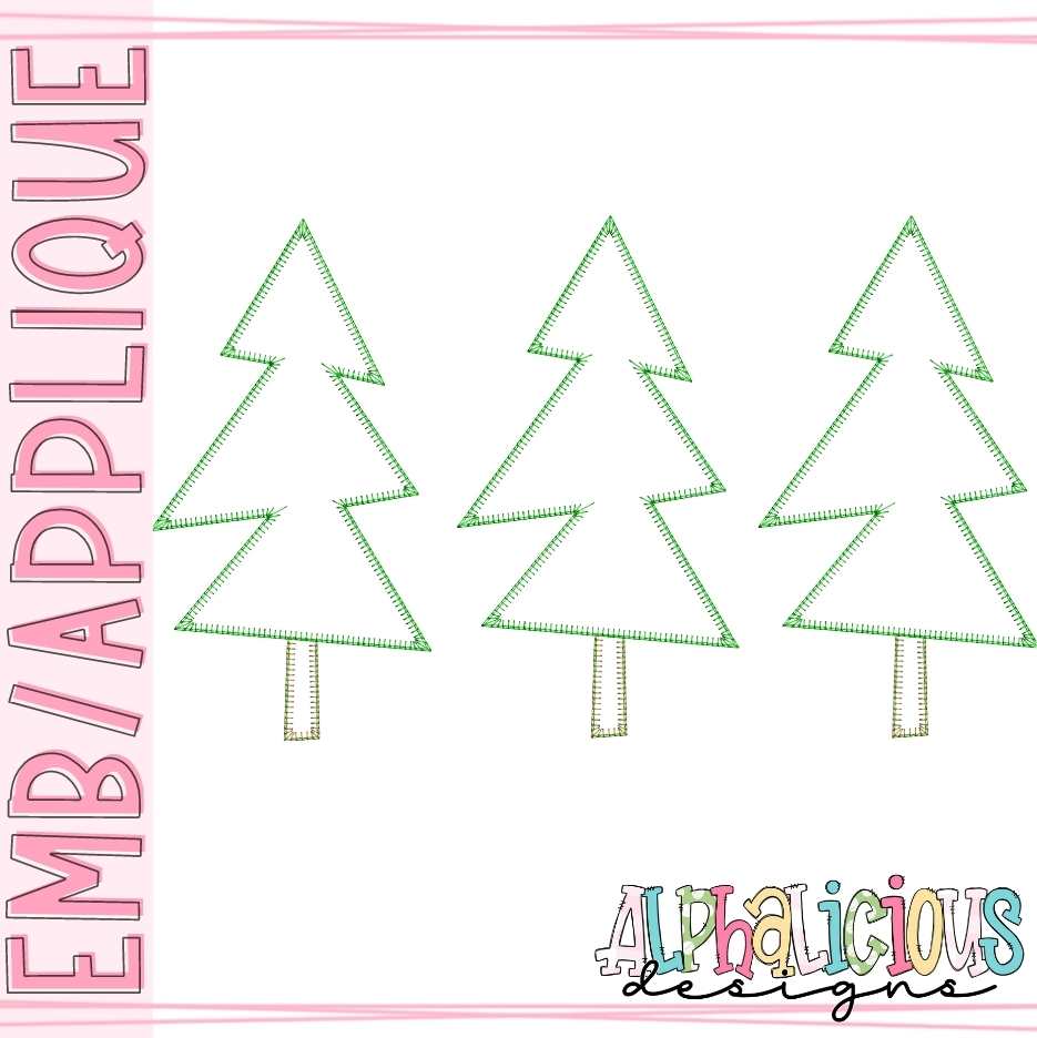 Simple Holiday Trees - Three in a Row - Blanket