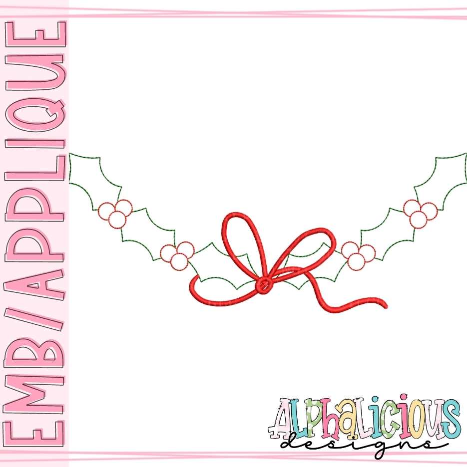 Holly and Berries Frame - Triple Bean