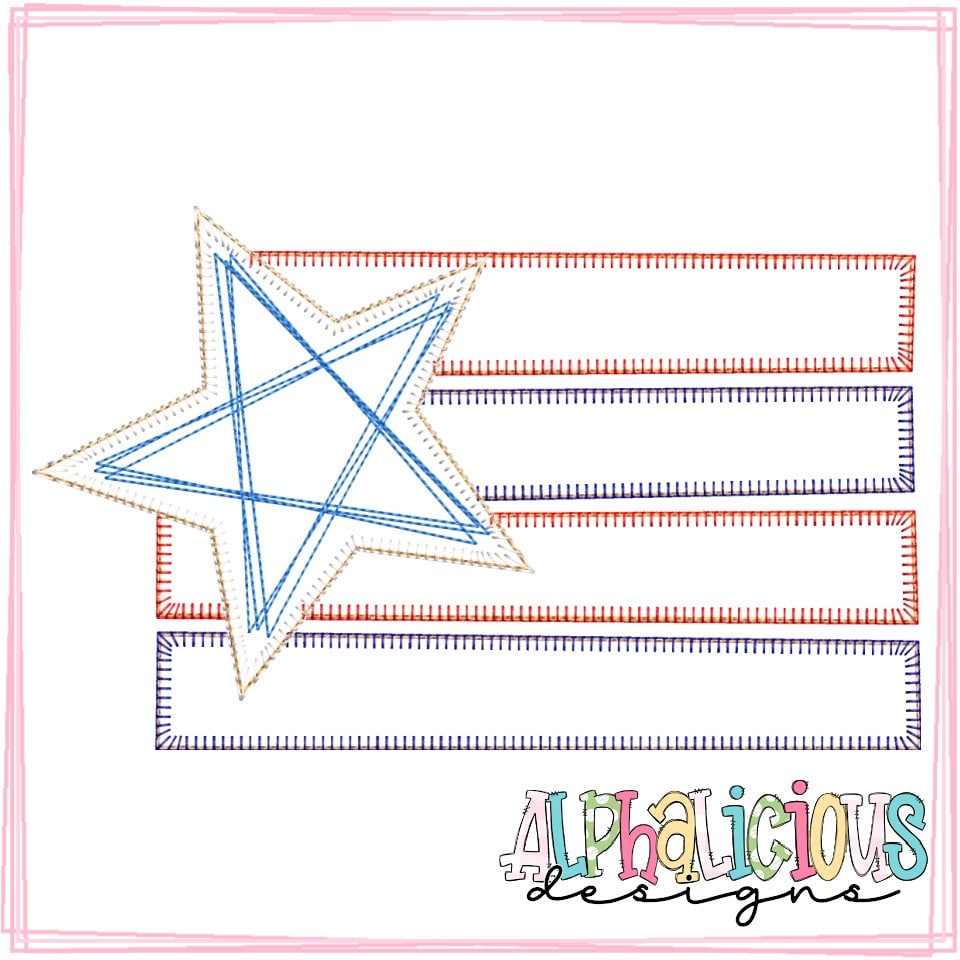Flag with Scribble Star- Blanket