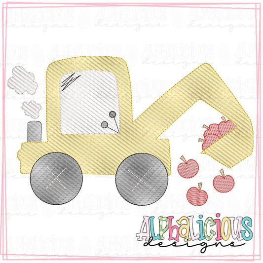 Funky Backhoe with Apples - Sketch