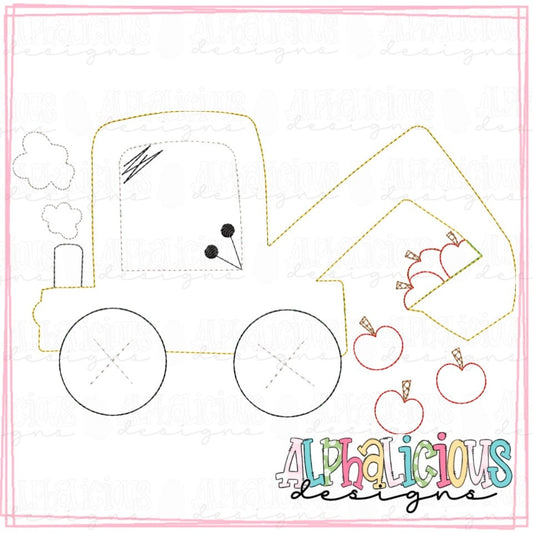 Funky Backhoe with Apples - Triple Bean